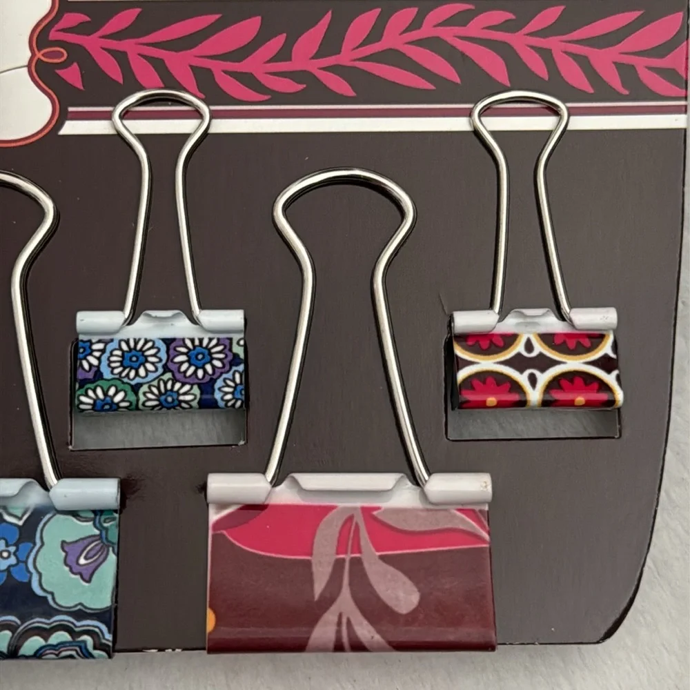 {NWT} Vera Bradley | Carnaby Blue Rhapsody Retired Metal Binder Clips Set (8pc)